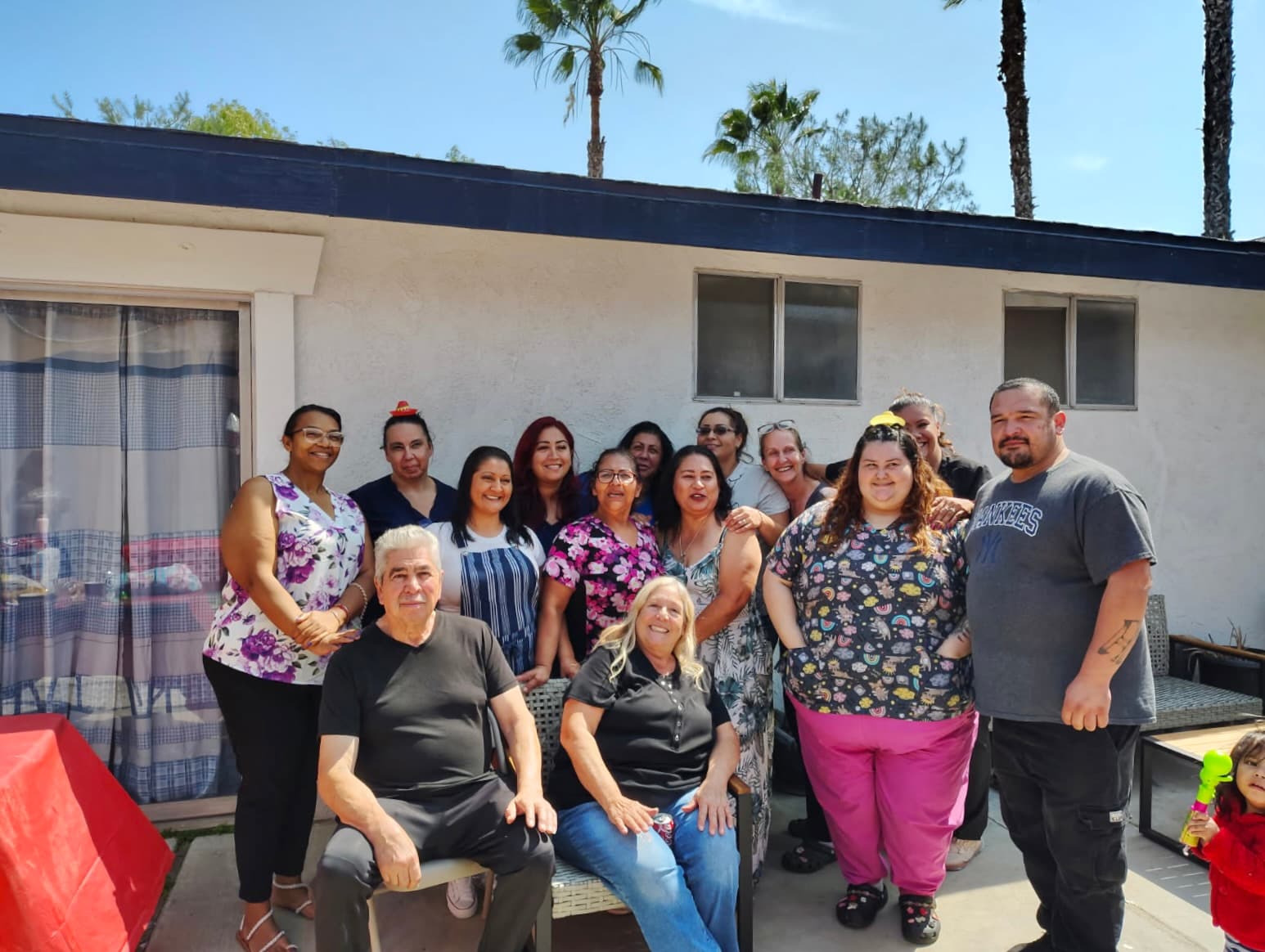 Our caring memory care staff sharing a moment